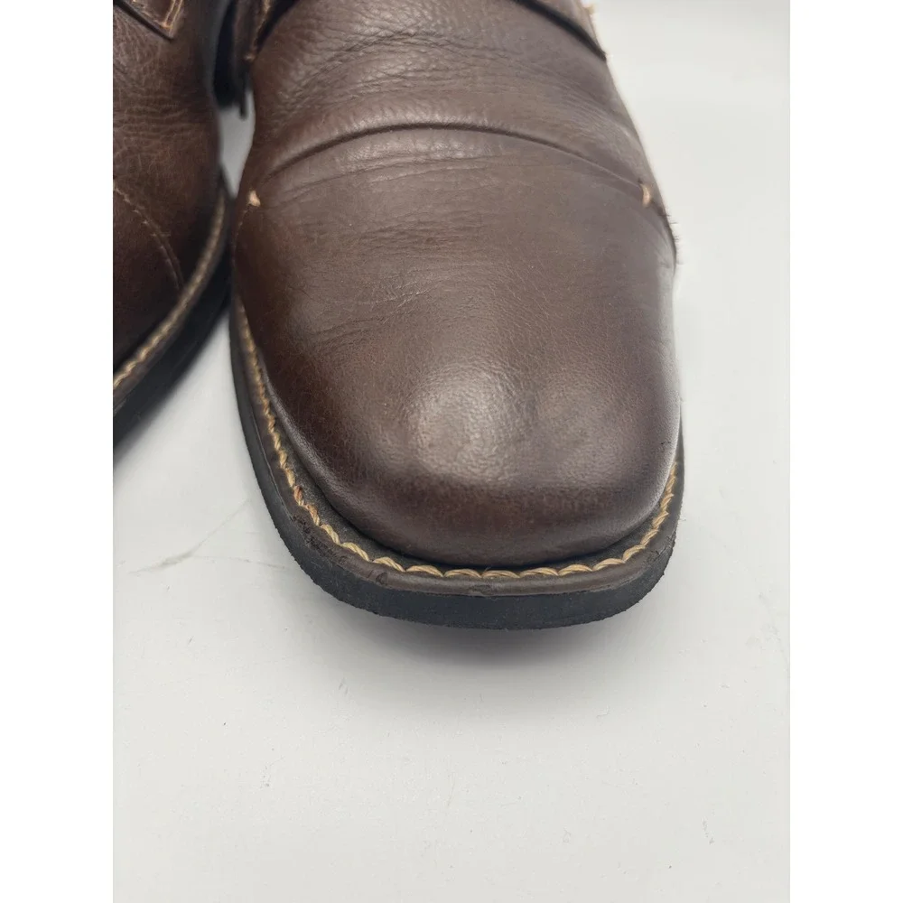 Sandro Moscoloni Men's Brown Leather Cap-Toe Derby Shoes Size 14 Made in Brazil